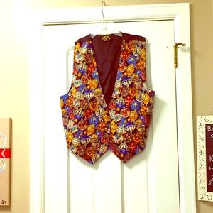 Vintage Christmas ornament vest- size Medium/Large. Made in the USA